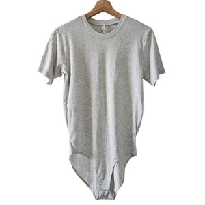 Free People Intimately Heather Gray Short Sleeve Bodysuit Size XS NWT